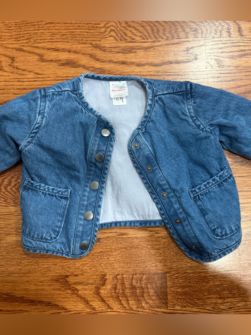 Baby Girl Hanna Andersson Medium Blue Denim Snap Jacket 3-6M